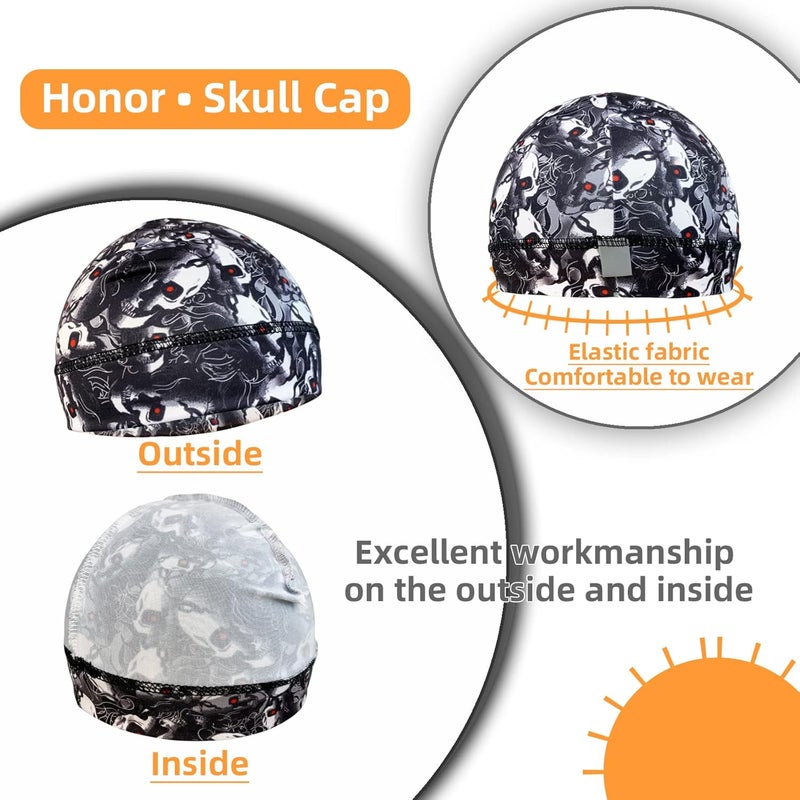 Owoniule 6 Pcs Skull Cap Sweat Wicking Helmet Liner Breathable Cycling Beanie Running Sports Hat Cooling Head Wraps for Men - Image 4